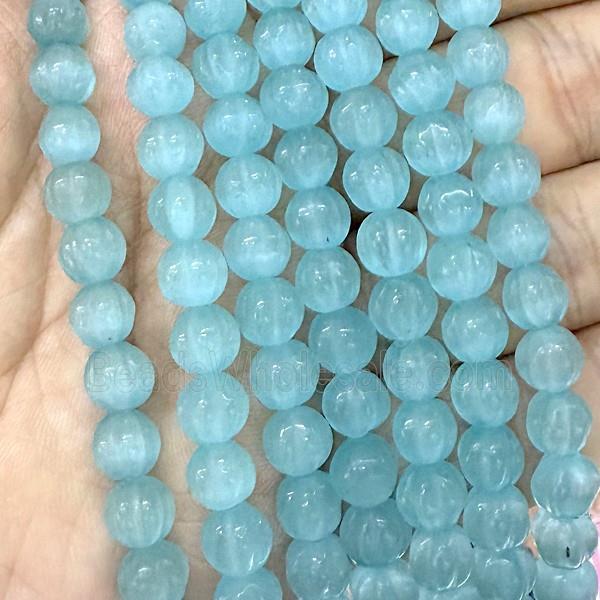 Cats Eye Pumpkin Beads Blue Dye