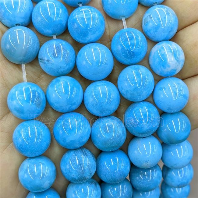 Blue Dye Agate Round Beads Smooth