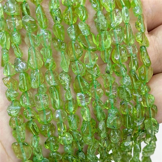 Natural Green Peridot Chip Beads Freeform