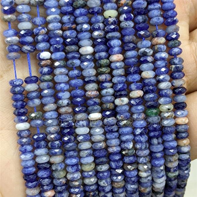 Natural Blue Sodalite Beads Faceted Rondelle