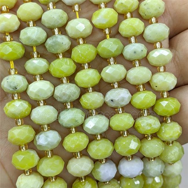 Natural Lemon Jade Beads Faceted Rondelle
