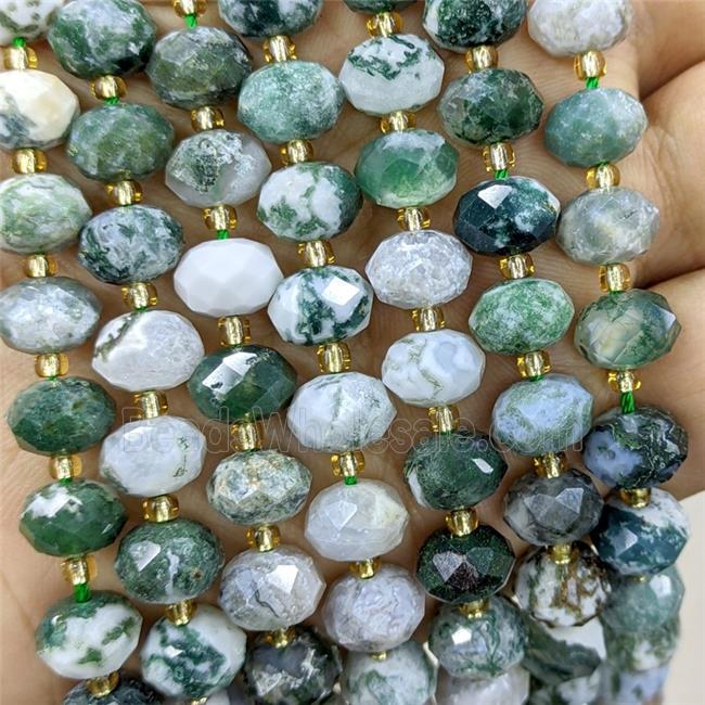 Natural Tree Agate Beads Faceted Rondelle