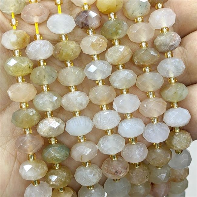 Yellow Actinolite Beads Faceted Rondelle