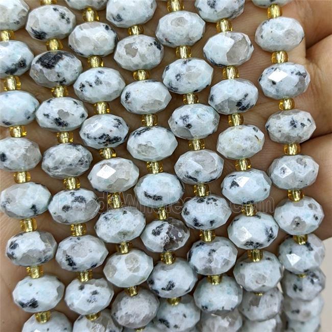 Natural Kiwi Jasper Beads Faceted Rondelle