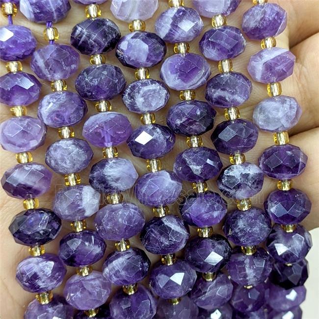 Natural Dogtooth Amethyst Beads Faceted Rondelle