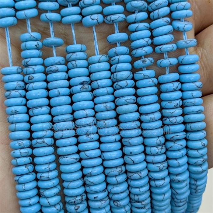 Synthetic Turquoise Heishi Beads Blue
