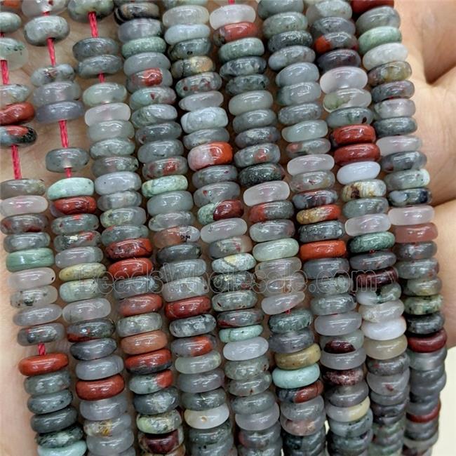 Natural African Bloodstone Heishi Beads