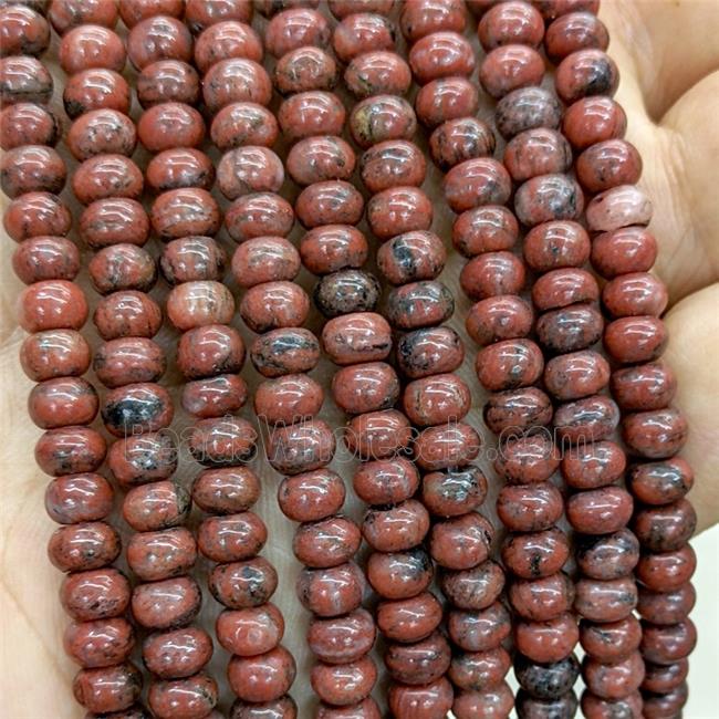 Natural Red Sesame Jasper Beads Smooth Rondelle