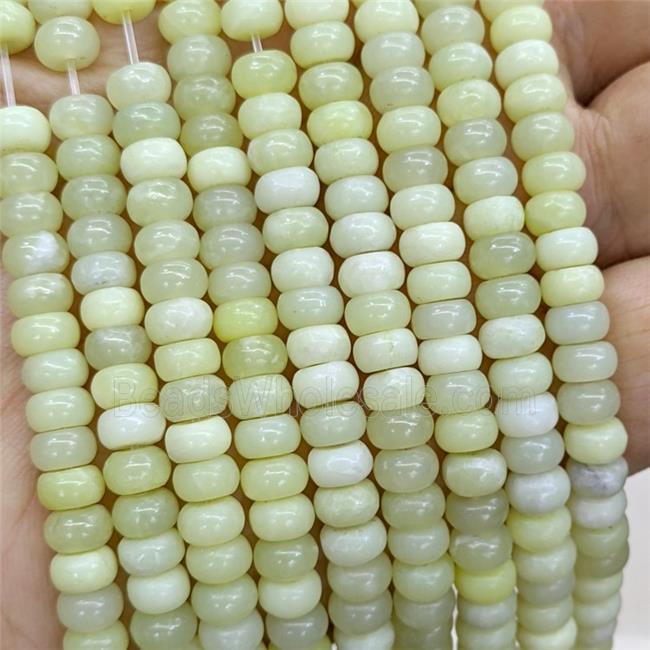 Natural New Mountain Jade Beads Smooth Rondelle Green
