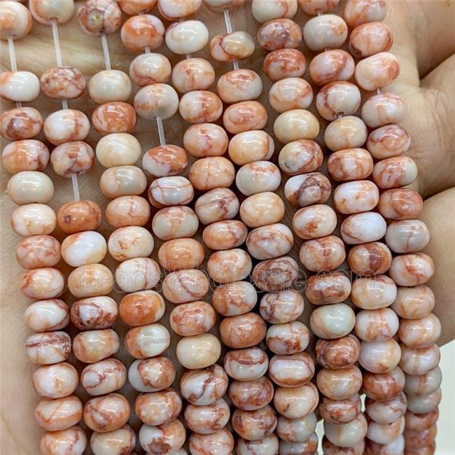 Red Silk Jasper Beads Smooth Rondelle