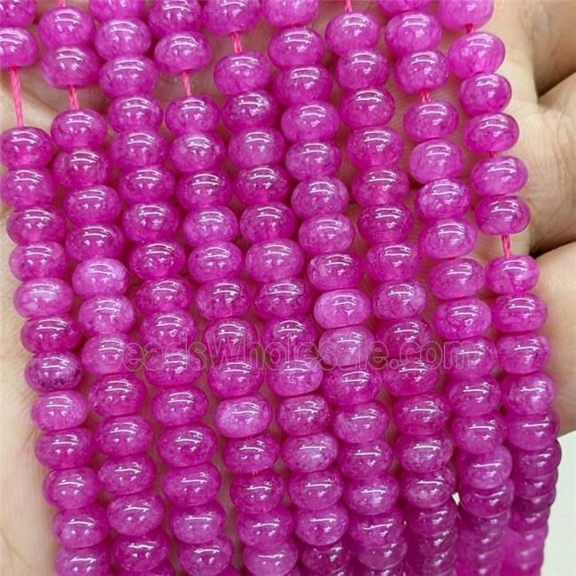 Fuchsia Jade Beads Smooth Rondelle Dye