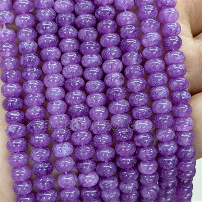 Purple Jade Beads Smooth Rondelle Dye