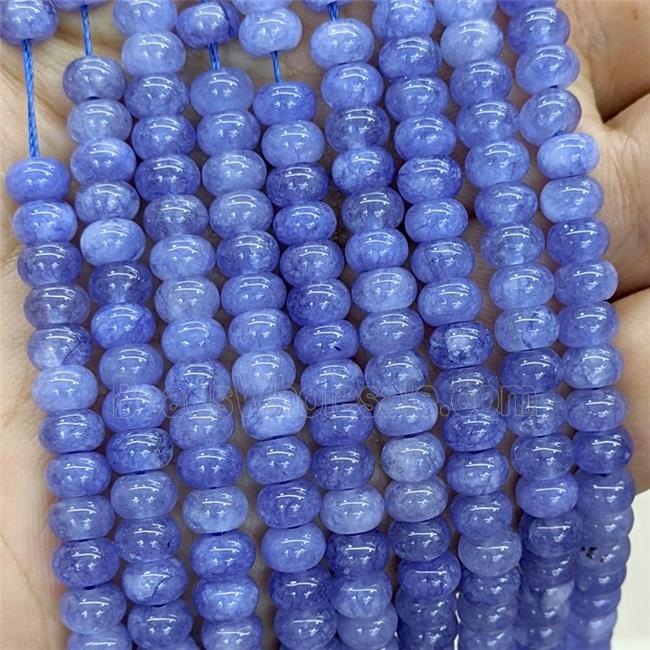 Blue Jade Beads Smooth Rondelle Dye