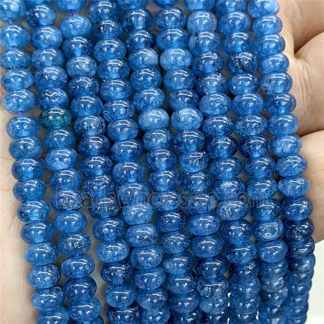 Blue Jade Beads Smooth Rondelle Dye