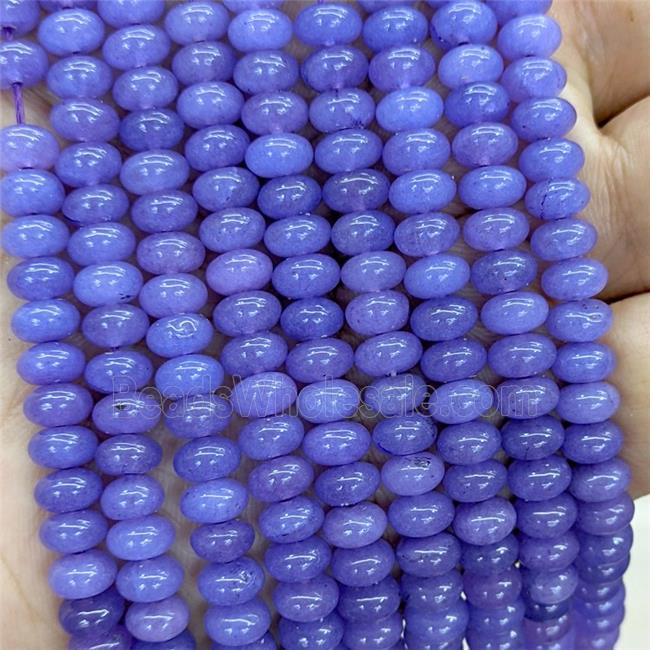 Lavender Jade Beads Smooth Rondelle Dye
