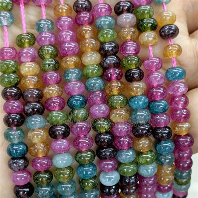 Jade Beads Smooth Rondelle Multicolor Dye