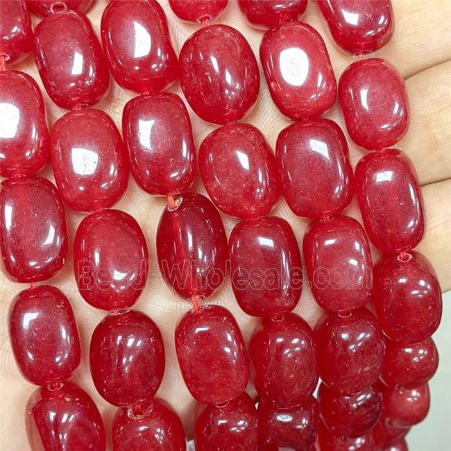 Jade Beads Freeform Red Dye