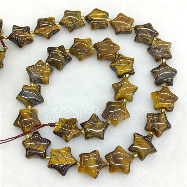 Natural Tiger Eye Stone Star Beads
