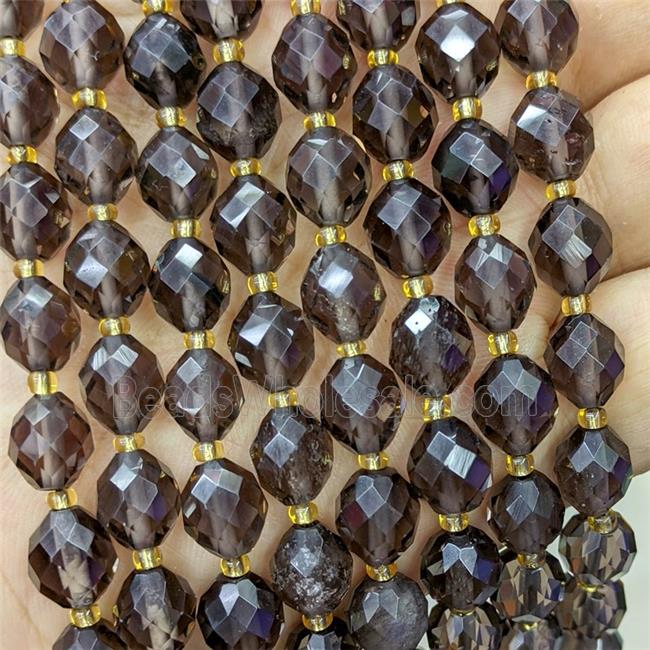 Smoky Quartz Beads Faceted Rice