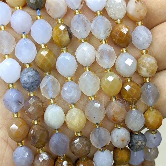 Natural Agate Beads Faceted Rice