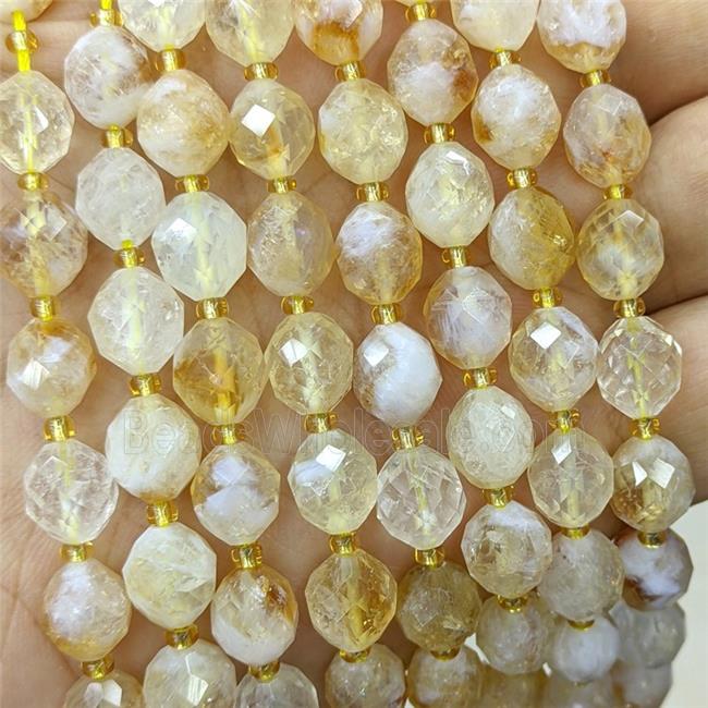Natural Citrine Rice Beads Faceted Yellow