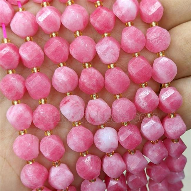Pink Jade Twist Beads Dye