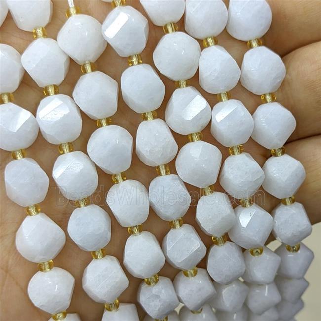 White Jade Twist Beads Dye