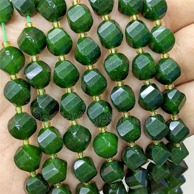 Green Jade Twist Beads Dye