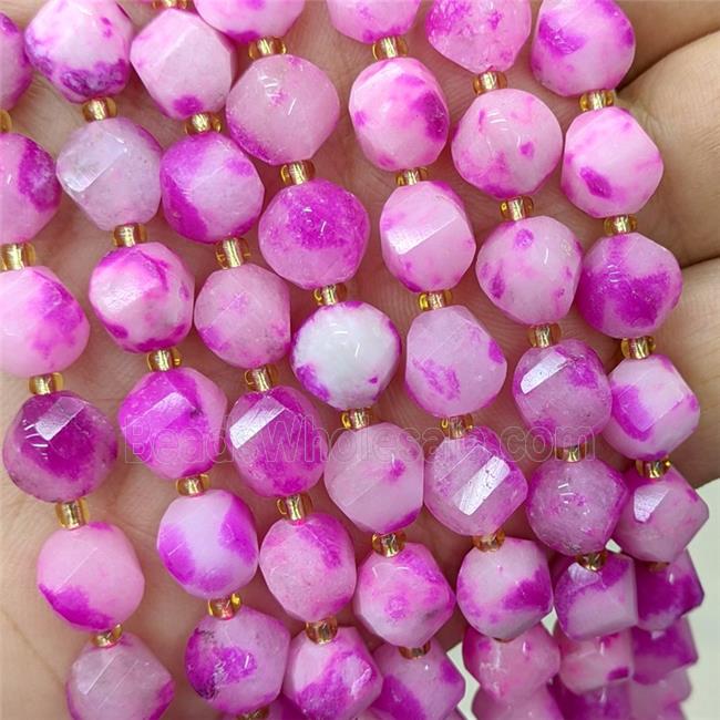 Hotpink Jade Twist Beads Dye