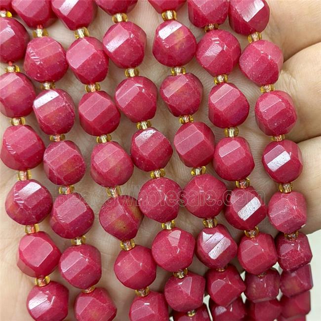 Jade Twist Beads Red Dye
