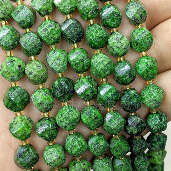 Marble Twist Beads Green Dye
