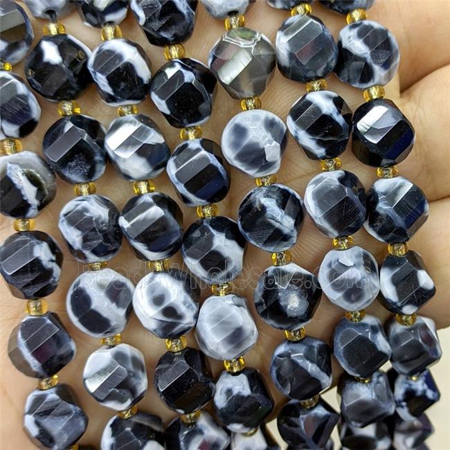White Fire Agate Twist Beads Dye