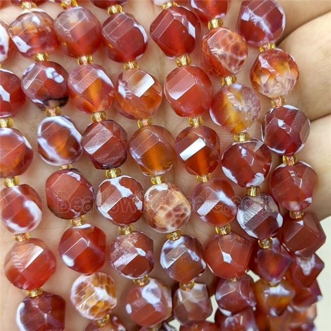 Red Fire Agate Twist Beads Dye