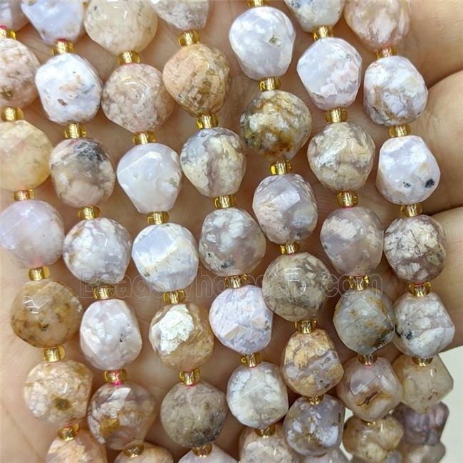 Natural Sakura Agate Twist Beads B-Grade