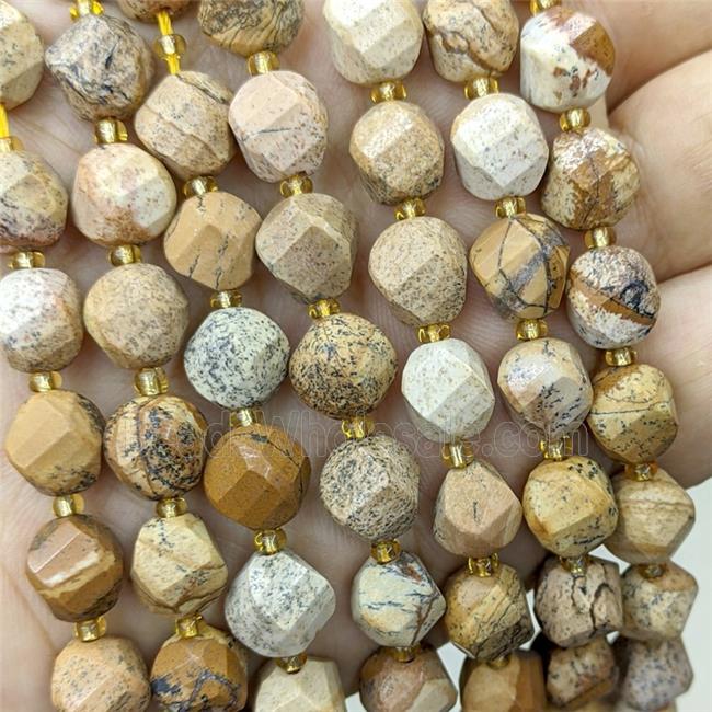 Natural Picture Jasper Twist Beads