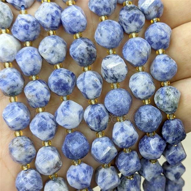 Blue Dalmatian Jasper Twist Beads