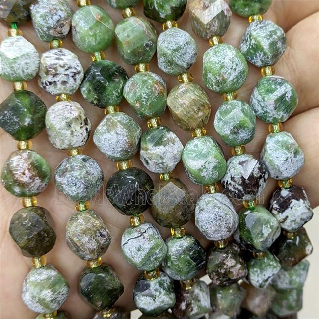 Natural Green Opal Twist Beads