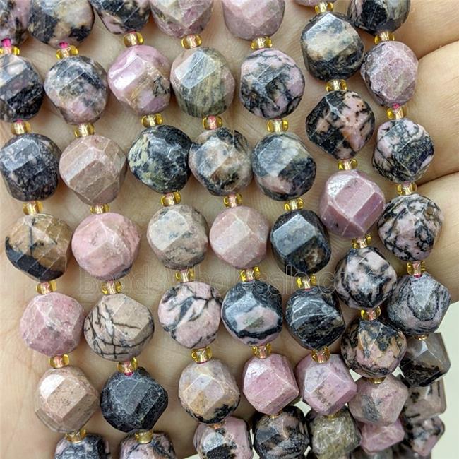 Natural Chinese Rhodonite Twist Beads Pink