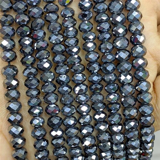 Natural Terahertz Stone Beads Faceted Rondelle