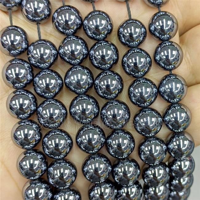 Natural Terahertz Stone Beads Smooth Round