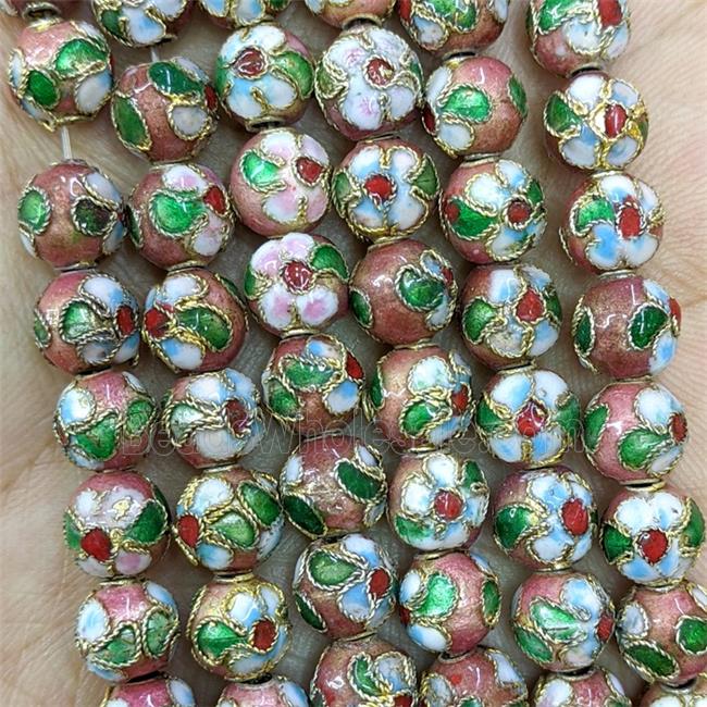Round Cloisonne Beads Flower
