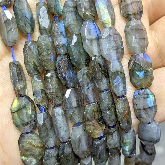 Natural Labradorite Beads Faceted Rectangle