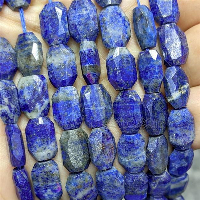 Natural Blue Lapis Lazuli Beads Faceted Rectangle