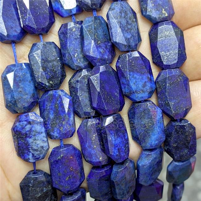 Natural Blue Lapis Lazuli Beads Faceted Rectangle