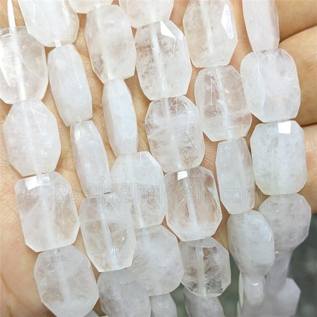Natural Clear Crystal Quartz Beads Faceted Rectangle