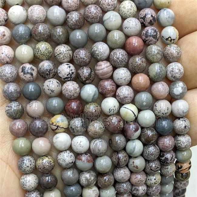 Natural Chinese Chohua Jasper Beads Smooth Round