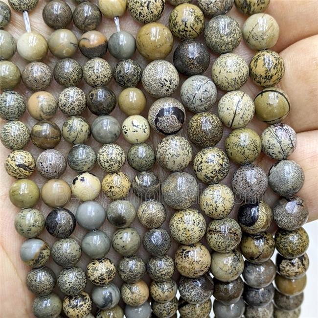 Natural Chinese Chohua Jasper Beads Yellow Smooth Round