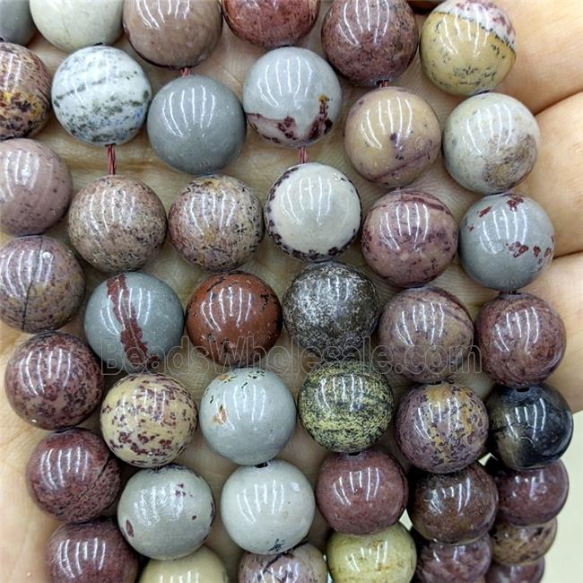 Natural Chinese Chohua Jasper Beads Smooth Round