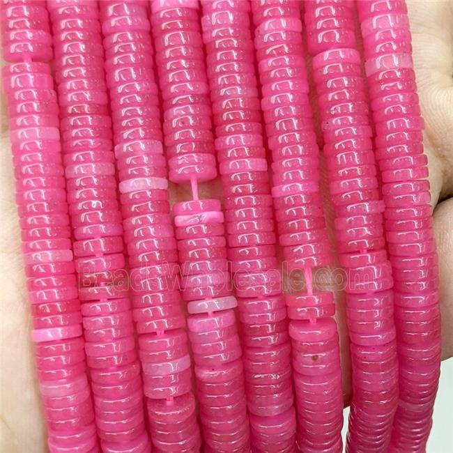 Pink Jade Heishi Beads Dye