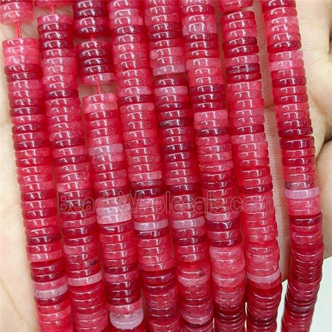 Red Jade Heishi Beads Dye